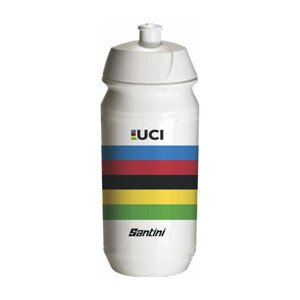 SANTINI Cyklistická fľaša na vodu - UCI - biela/viacfarebná UNI