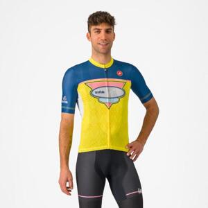 CASTELLI Cyklistický dres s krátkym rukávom - #GIRO107 OROPA - žltá/modrá XS