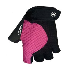HAVEN Cyklistické rukavice krátkoprsté - KIOWA SHORT - čierna/ružová L