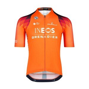 BIORACER Cyklistický dres s krátkym rukávom - INEOS GRENADIERS 2023 ICON TRAINING - modrá/oranžová S