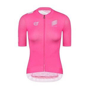 MONTON Cyklistický dres s krátkym rukávom - SKULL III LADY - biela/ružová XL