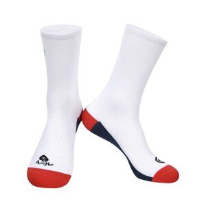 MONTON Cyklistické ponožky klasické - SKULL BADCAT - červená/modrá/biela UNI