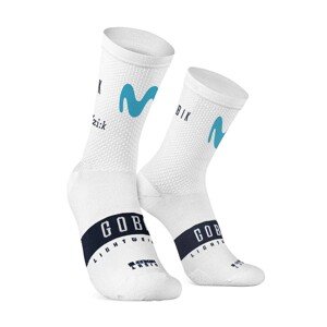 GOBIK Cyklistické ponožky klasické - MOVISTAR LIGHTWEIGHT - biela/modrá S-M