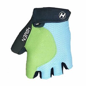 HAVEN Cyklistické rukavice krátkoprsté - KIOWA SHORT - čierna/modrá/zelená 2XL