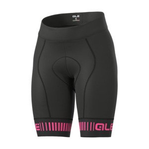 ALÉ Cyklistické nohavice krátke bez trakov - GRAPHICS PRR STRADA LADY - čierna/ružová XS