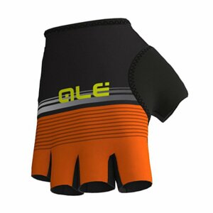 ALÉ Cyklistické rukavice krátkoprsté - CLASSICHE DEL NORD - čierna/oranžová 2XL