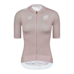 MONTON Cyklistický dres s krátkym rukávom - SKULL HOLIDAY LADY - ružová/biela S