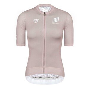 MONTON Cyklistický dres s krátkym rukávom - SKULL ZEUS LADY - biela/ružová XS