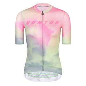 MONTON Cyklistický dres s krátkym rukávom - MORNINGGLOW LADY - ružová/svetlo zelená/fialová S