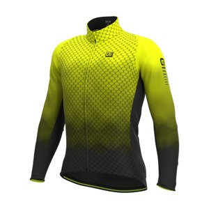 ALÉ Cyklistický dres s dlhým rukávom zimný - R-EV1 CLIMA PROTECTION 2.0 VELOCITY WIND G+ - žltá/čierna XL