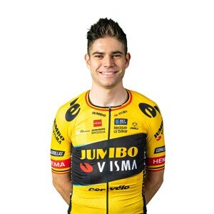 AGU Cyklistický dres s krátkym rukávom - JUMBO-VISMA 2023 WOUT VAN AERT - žltá/čierna S