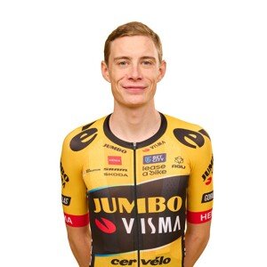 AGU Cyklistický dres s krátkym rukávom - JUMBO-VISMA 2023 JONAS VINGEGAARD - žltá/čierna M