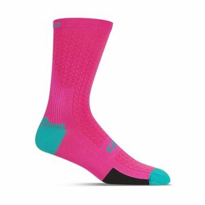 GIRO Cyklistické ponožky klasické - HRC TEAM - ružová/svetlo modrá M