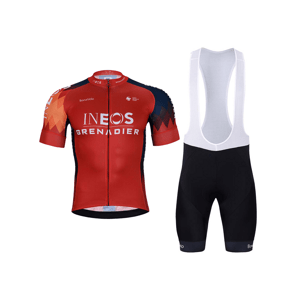 BONAVELO Cyklistický krátky dres a krátke nohavice - INEOS GRENADIERS '24 - čierna/červená