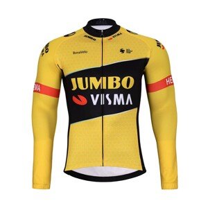 BONAVELO Cyklistický dres s dlhým rukávom zimný - JUMBO-VISMA 2023 WNT - čierna/žltá 6XL