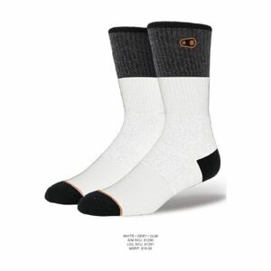 CRANKBROTHERS Cyklistické ponožky klasické - ICON MTB 9'' - biela/šedá