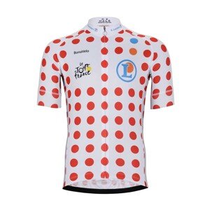 BONAVELO Cyklistický dres s krátkym rukávom - TOUR DE FRANCE 2023 - biela/červená XL