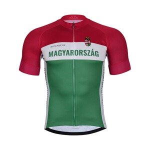 BONAVELO Cyklistický dres s krátkym rukávom - HUNGARY - červená/biela/zelená S