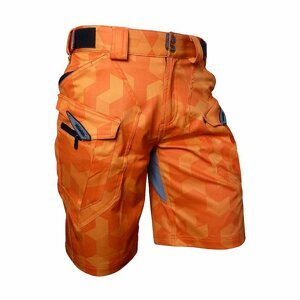 HAVEN Cyklistické nohavice krátke bez trakov - CUBES NEO - oranžová S