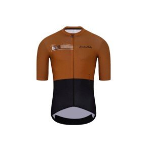 HOLOKOLO Cyklistický dres s krátkym rukávom - VIBES - hnedá/čierna XL