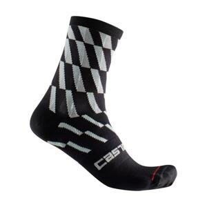 CASTELLI Cyklistické ponožky klasické - PENDIO 12 - čierna/svetlo modrá L-XL