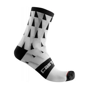 CASTELLI Cyklistické ponožky klasické - PENDIO 12 - čierna/biela L-XL
