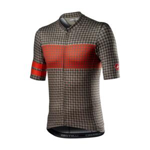 CASTELLI Cyklistický dres s krátkym rukávom - MAISON - hnedá/oranžová 3XL