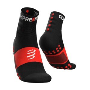 COMPRESSPORT Cyklistické ponožky klasické - TRAINING - čierna/červená 45-48