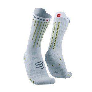COMPRESSPORT Cyklistické ponožky klasické - AERO - biela/žltá 45-48