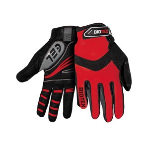 BIOTEX Cyklistické rukavice dlhoprsté - SUMMER - čierna/červená M