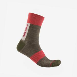 CASTELLI Cyklistické ponožky klasické - VELOCISSIMA THERMAL - hnedá