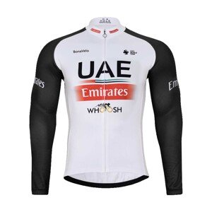 BONAVELO Cyklistický dres s dlhým rukávom zimný - UAE 2024 - biela/čierna/červená S