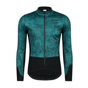 MONTON Cyklistická zateplená bunda - MONSTER THERMAL - čierna/zelená M