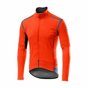 CASTELLI Cyklistická zateplená bunda - PERFETTO ROS CONVERT - oranžová XL