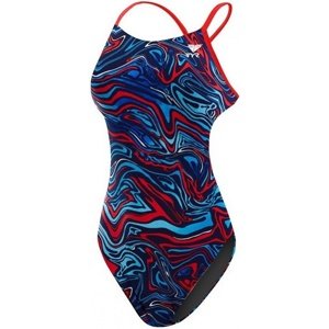 Dámske plavky tyr heat wave cutoutfit navy/red 28