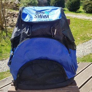 Plavecký batoh borntoswim shark mini backpack čierno/modrá