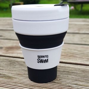 Plavecká čiapka borntoswim pocket size foldable reusable cup čierna