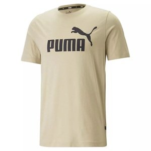 Puma tričko Ess Logo Tee beige Velikost: M