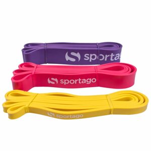 Posilňovacie gumy Sportago Pase - univerzálna sada - žlutá + fialová + oranžová