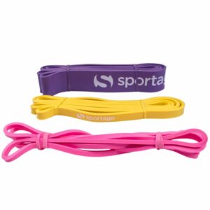Posilňovacie gumy Sportago Pase - univerzálna sada - žlutá + fialová + růžová