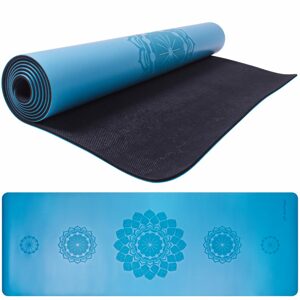 Gumová jóga podložka Sportago Indira 183x66x0,3cm - světle modrá - 3 mm