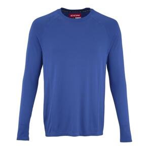 CCM Tričko s dlhým rukávom CCM Premium Training Tee SR, modrá, Senior, XL